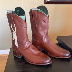 Tecovas Brown Leather Western Pull-On Boots